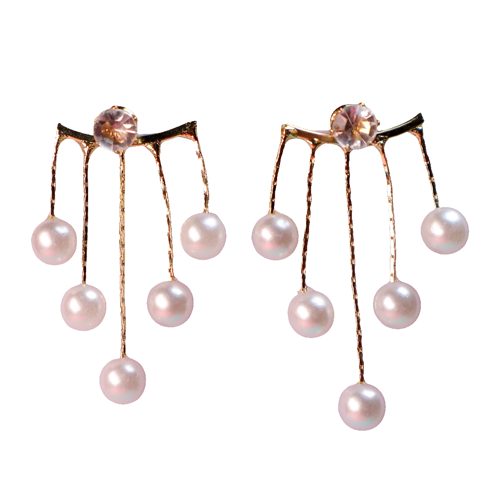 Celestial Cascade Pearl Dangle Earrings