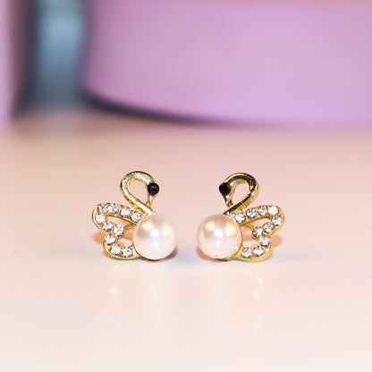 Whispering Swan Stud Earrings